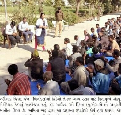 Dr.Amita Nada India Convener Gujarat has been conducting NCDs prevention and Acudetox sessions in different jails of Gujarat.   